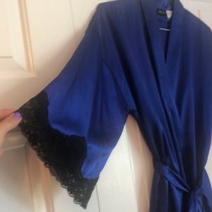 Federick’s of Hollywood Blue Satin mini robe